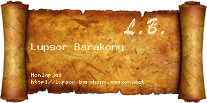 Lupsor Barakony névjegykártya