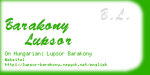barakony lupsor business card
